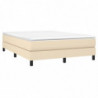 Boxspringbett Creme 140x200 cm Stoff