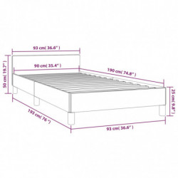 Bettgestell mit Kopfteil Hellgrau 90x190 cm Stoff