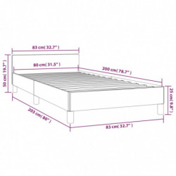 Bettgestell mit Kopfteil Creme 80x200 cm Kunstleder