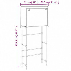 Waschmaschinenregal 2 Ablagen Braun 71x29,5x170,5 cm Eisen