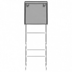 Toilettenregal 2 Ablagen Grau 56x30x170 cm Eisen