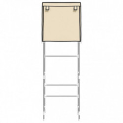 Toilettenregal 2 Ablagen Creme 56x30x170 cm Eisen