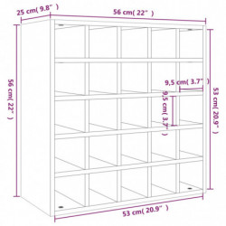 Weinregal Schwarz 56x25x56 cm Massivholz Kiefer