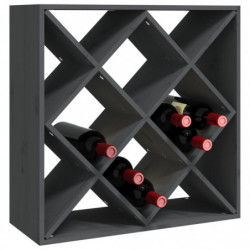 Weinregal Grau 62x25x62 cm Massivholz Kiefer