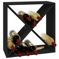 Weinregal Schwarz 62x25x62 cm Massivholz Kiefer