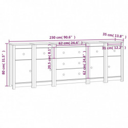 Sideboard 230x35x80 cm Massivholz Kiefer