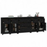 Sideboard Schwarz 230x35x80 cm Massivholz Kiefer