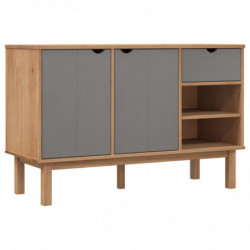 Sideboard Braun und Grau 114x43x73,5 cm Massivholz Kiefer