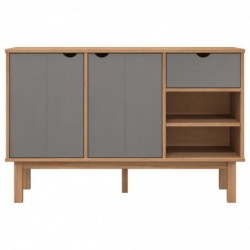 Sideboard Braun und Grau 114x43x73,5 cm Massivholz Kiefer