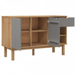 Sideboard Braun und Grau 114x43x73,5 cm Massivholz Kiefer