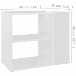 Beistelltisch Hochglanz-Weiß 60x30x50 cm Holzwerkstoff