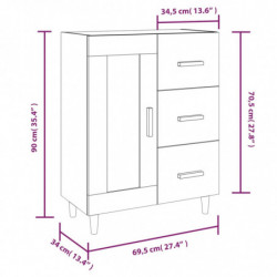 Sideboard Schwarz 69,5x34x90 cm Holzwerkstoff