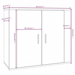 Sideboard Schwarz 80x33x70 cm Holzwerkstoff