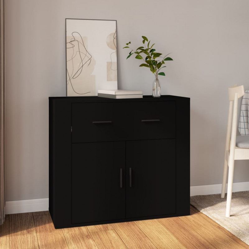 Sideboard Schwarz 80x33x70 cm Holzwerkstoff