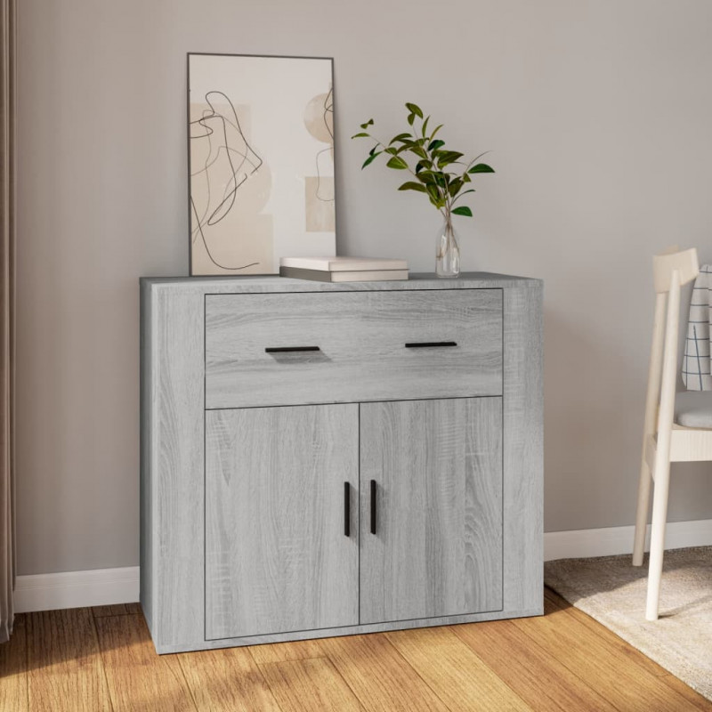 Sideboard Grau Sonoma 80x33x70 cm Holzwerkstoff