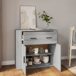 Sideboard Grau Sonoma 80x33x70 cm Holzwerkstoff