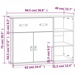 Sideboard Weiß 98,5x40x75 cm Massivholz Kiefer