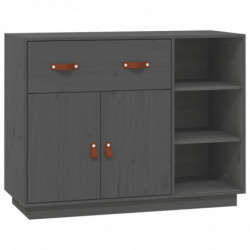 Sideboard Grau 98,5x40x75 cm Massivholz Kiefer