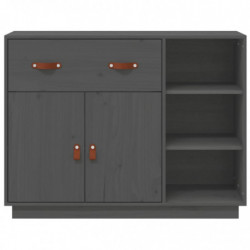 Sideboard Grau 98,5x40x75 cm Massivholz Kiefer