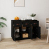 Sideboard Schwarz 100x40x75 cm Massivholz Kiefer