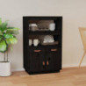 Highboard Schwarz 67x40x108,5 cm Massivholz Kiefer