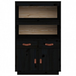 Highboard Schwarz 67x40x108,5 cm Massivholz Kiefer