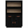 Highboard Schwarz 67x40x108,5 cm Massivholz Kiefer