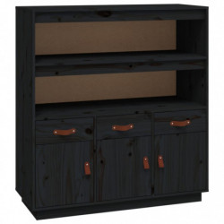 Highboard Schwarz 100x40x108,5 cm Massivholz Kiefer