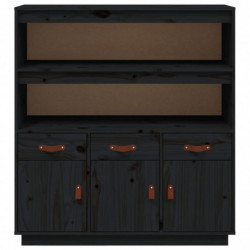 Highboard Schwarz 100x40x108,5 cm Massivholz Kiefer