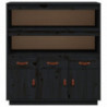 Highboard Schwarz 100x40x108,5 cm Massivholz Kiefer