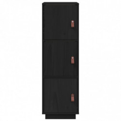 Highboard Schwarz 34x40x108,5 cm Massivholz Kiefer