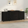 Sideboard Schwarz 164x37x68 cm Massivholz Kiefer