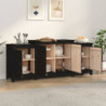 Sideboard Schwarz 164x37x68 cm Massivholz Kiefer