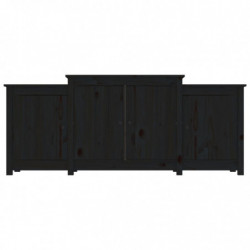 Sideboard Schwarz 164x37x68 cm Massivholz Kiefer