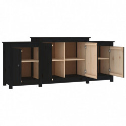 Sideboard Schwarz 164x37x68 cm Massivholz Kiefer