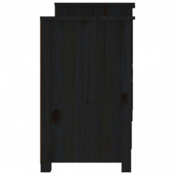 Sideboard Schwarz 164x37x68 cm Massivholz Kiefer