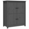 Sideboard Grau 83x41,5x100 cm Massivholz Kiefer