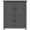 Sideboard Grau 83x41,5x100 cm Massivholz Kiefer