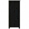 Sideboard Schwarz 83x41,5x100 cm Massivholz Kiefer