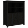 Sideboard Schwarz 83x41,5x100 cm Massivholz Kiefer