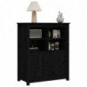 Sideboard Schwarz 83x41,5x100 cm Massivholz Kiefer