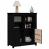 Sideboard Schwarz 83x41,5x100 cm Massivholz Kiefer