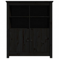 Sideboard Schwarz 83x41,5x100 cm Massivholz Kiefer