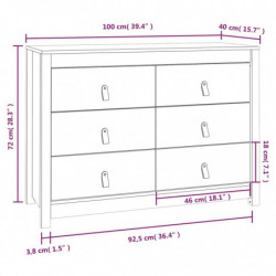 Beistellschrank Grau 100x40x72 cm Massivholz Kiefer