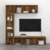 3-tlg. Bücherregal-/TV-Schrank-Set Räuchereiche 180x30x180 cm