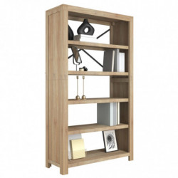 Bücherregal 5 Fächer 80x30x140 cm Massivholz Akazie