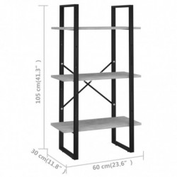 Lagerregal Betongrau 60x30x105 cm Holzwerkstoff