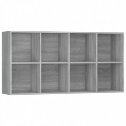 Bücherregal/Sideboard Grau Sonoma 66×30×130 cm Holzwerkstoff