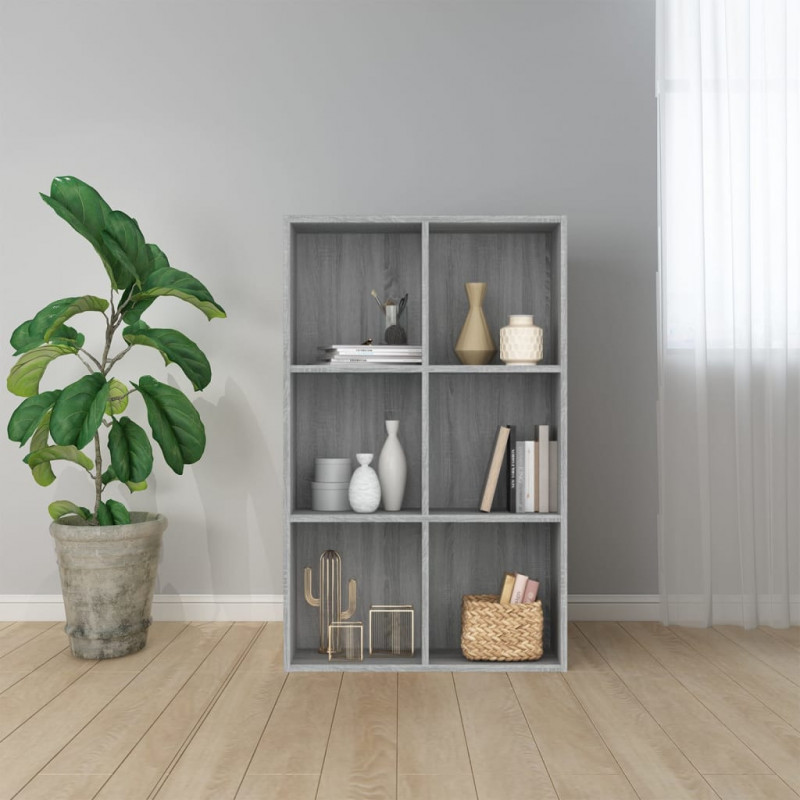 Bücherregal/Sideboard Grau Sonoma 66x30x98 cm Holzwerkstoff