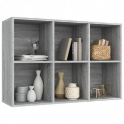 Bücherregal/Sideboard Grau Sonoma 66x30x98 cm Holzwerkstoff